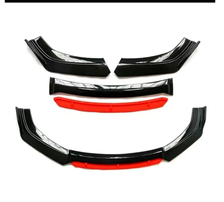 Universal Front 1500Lip Splitter Kit (Gloss Black with Red Accent)